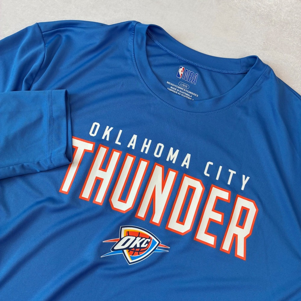 NBA Oklahoma City Thunder Shirt Mens Large Blue Long Sleeve Performance Tee